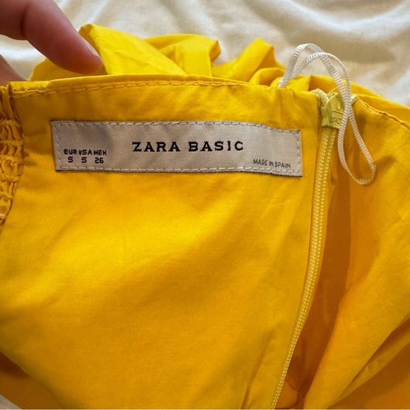 ZARA Basic Tube Dress Size S Yellow - Picture 4 of 4